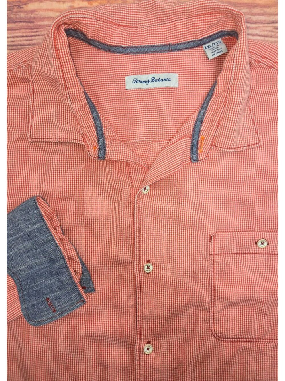 Tommy Bahama Pink Check Button-Down Shirt Size XXL
